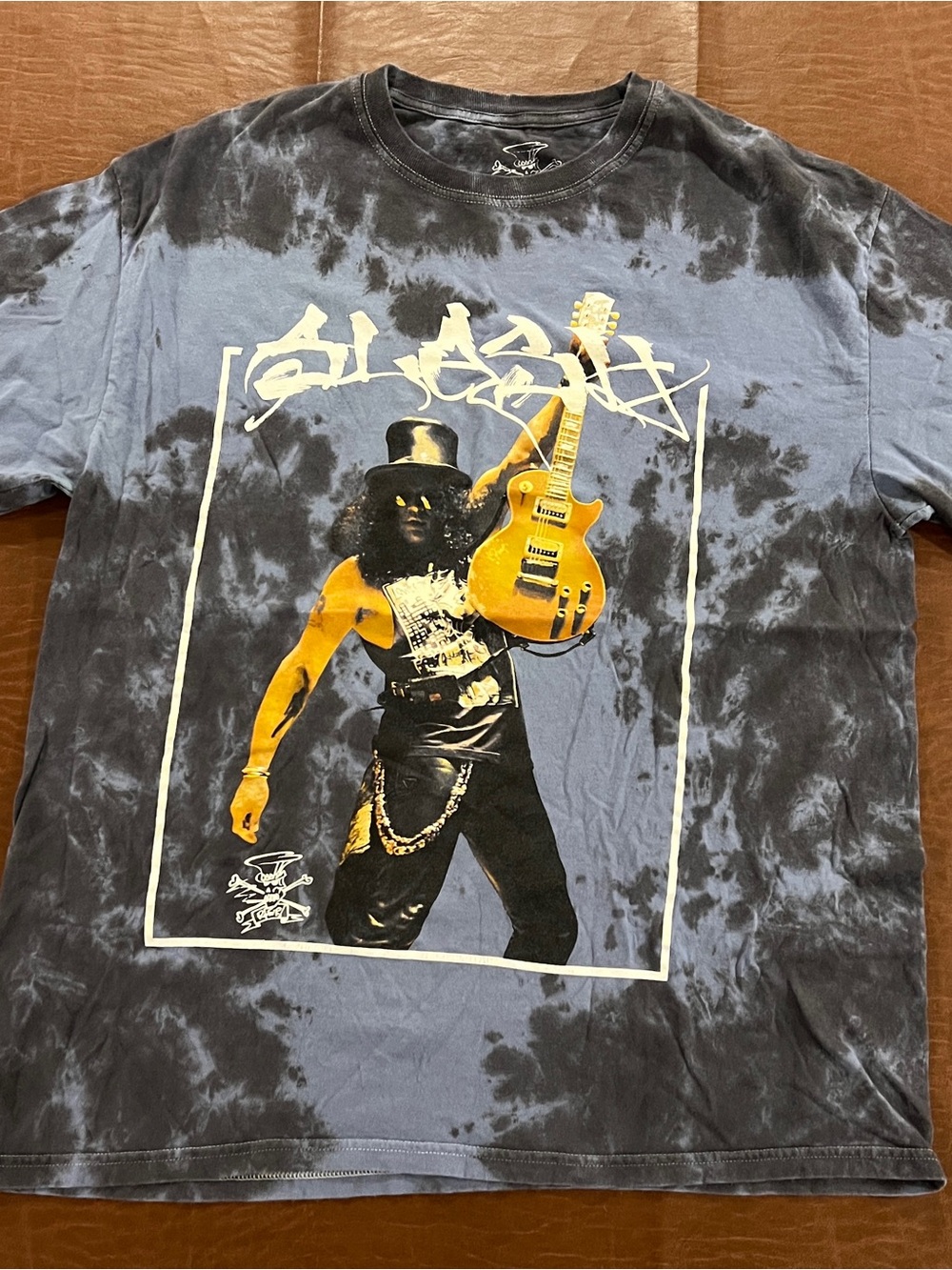 Slash Guns N Roses Band Shirt Blue Tie Dye - Medium